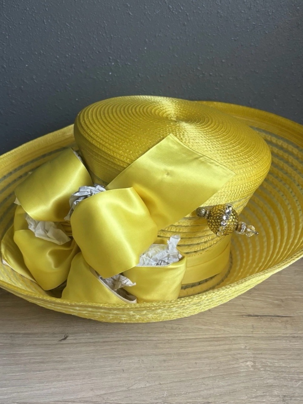 shellie mcdowell millinery Yellow Silk Church Hat